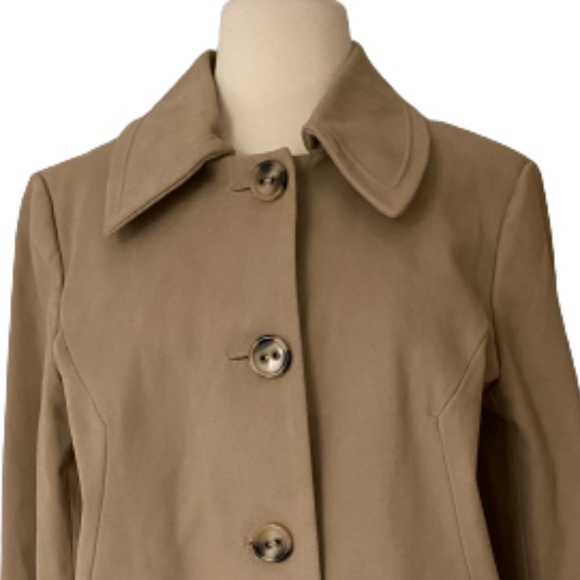 NEW YORK & COMPANY Coat Car Swing Retro Lined Tan Medium - Picture 2 of 12